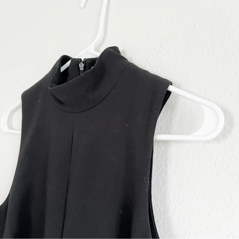mock neck little black dress sleeveless sheath high collar cheongsam style 8 - Picture 3 of 9